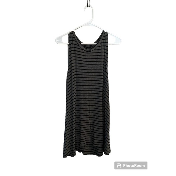 See You Monday Dress Gray Black Stripes Sleeveless Tank Size Medium - Picture 1 of 3